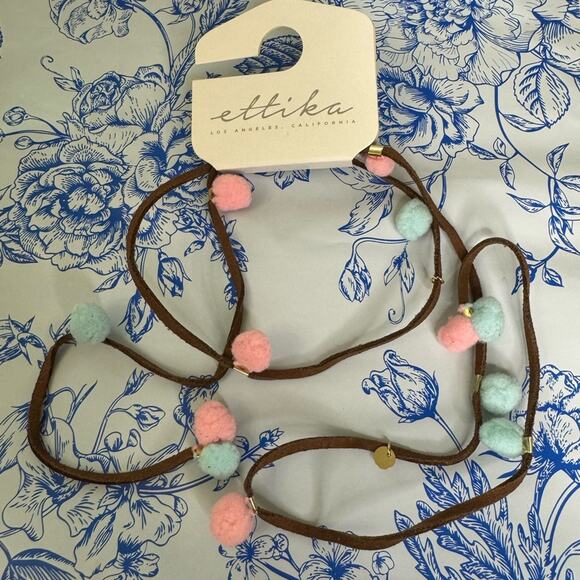 New ~ ETTIKA ~ Rainbow Pom Pom Choker REVOLVE - Picture 2 of 3